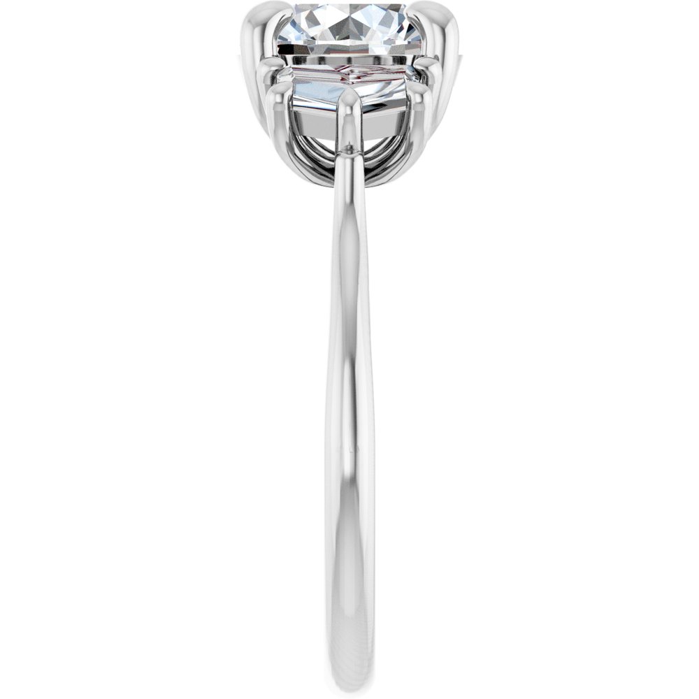 14K White Gold 2 3/8 CTW Lab-Grown Diamond Three-Stone Engagement Ring