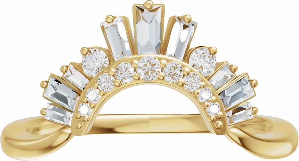 14K Yellow Gold 1/3 CTW Natural Diamond Contour Band