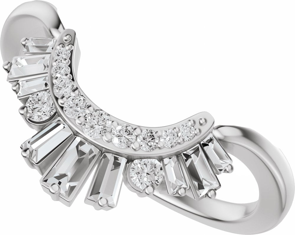 14K White Gold 1/3 CTW Natural Diamond Contour Band