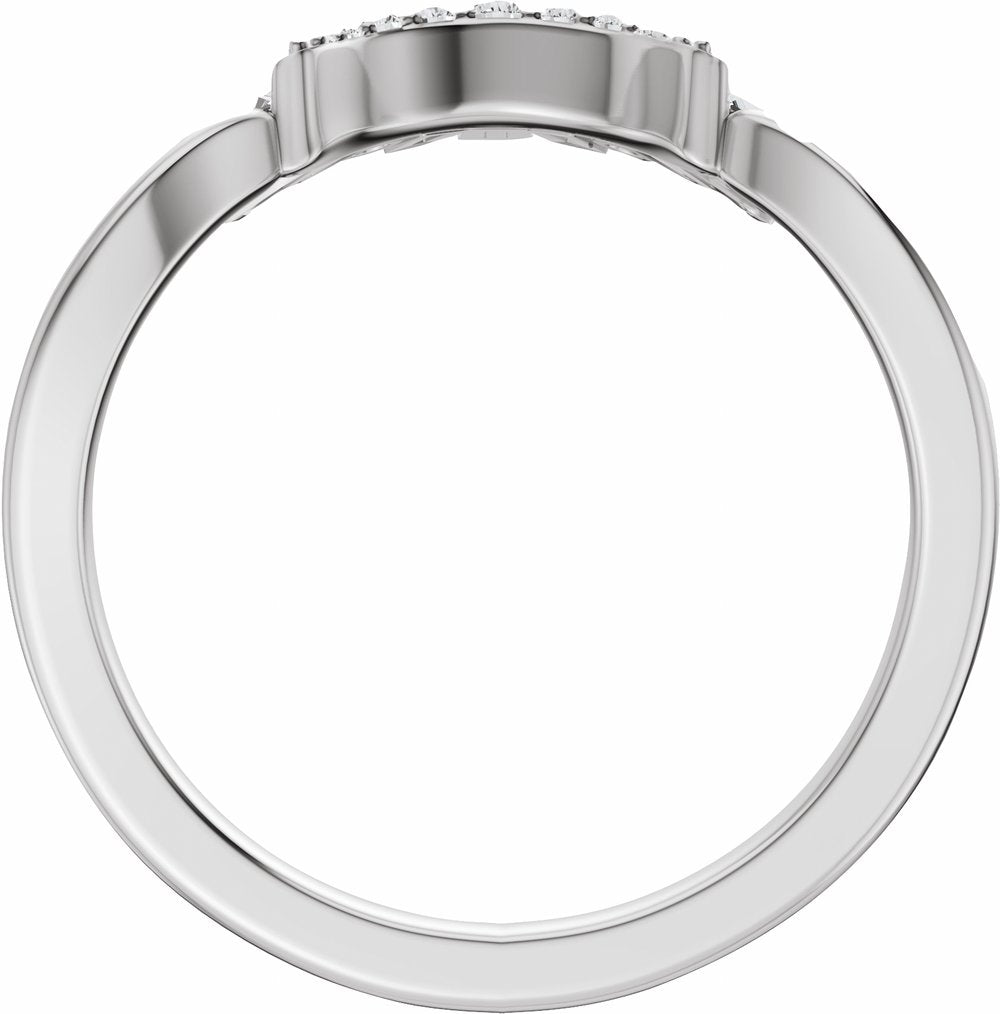 14K White Gold 1/3 CTW Natural Diamond Contour Band