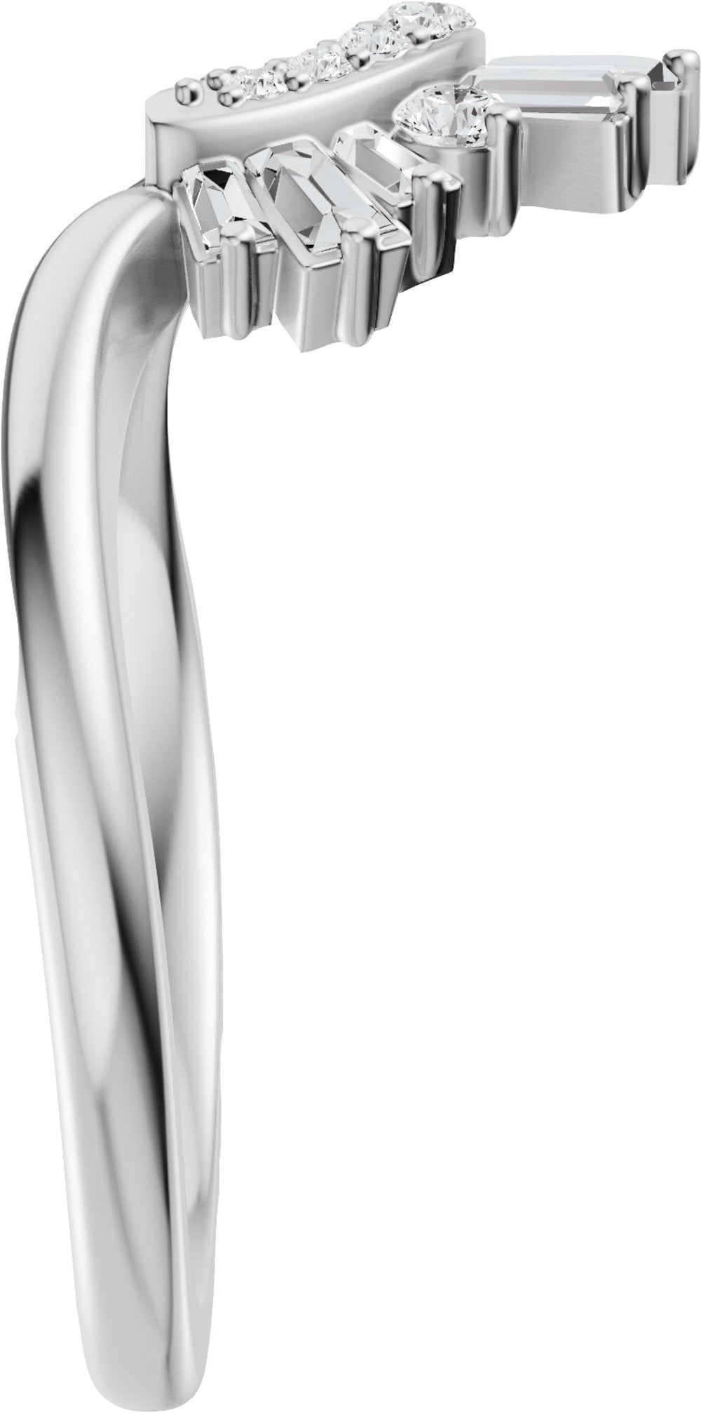 14K White Gold 1/3 CTW Natural Diamond Contour Band