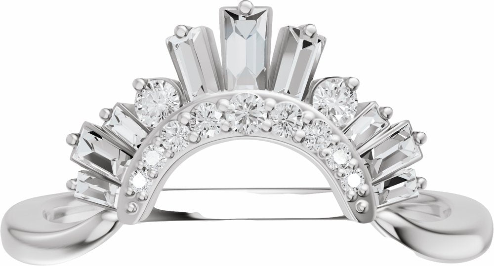 14K White Gold 1/3 CTW Natural Diamond Contour Band