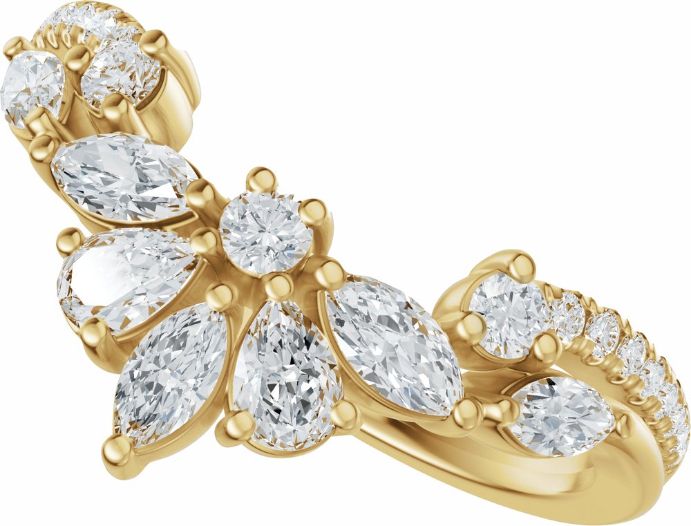 14K Yellow Gold 3/4 CTW Lab-Grown Diamond Contour Band
