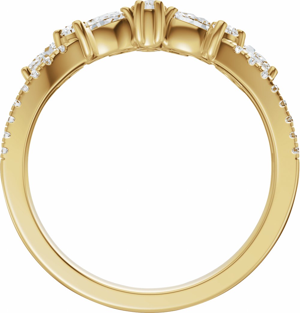 14K Yellow Gold 3/4 CTW Lab-Grown Diamond Contour Band