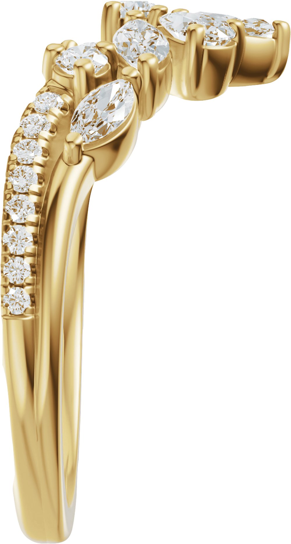 14K Yellow Gold 3/4 CTW Lab-Grown Diamond Contour Band