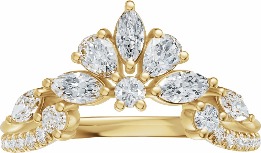 14K Yellow Gold 3/4 CTW Lab-Grown Diamond Contour Band