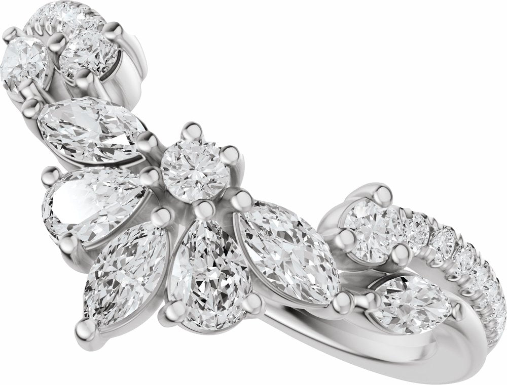 14K White Gold 3/4 CTW Lab-Grown Diamond Contour Band