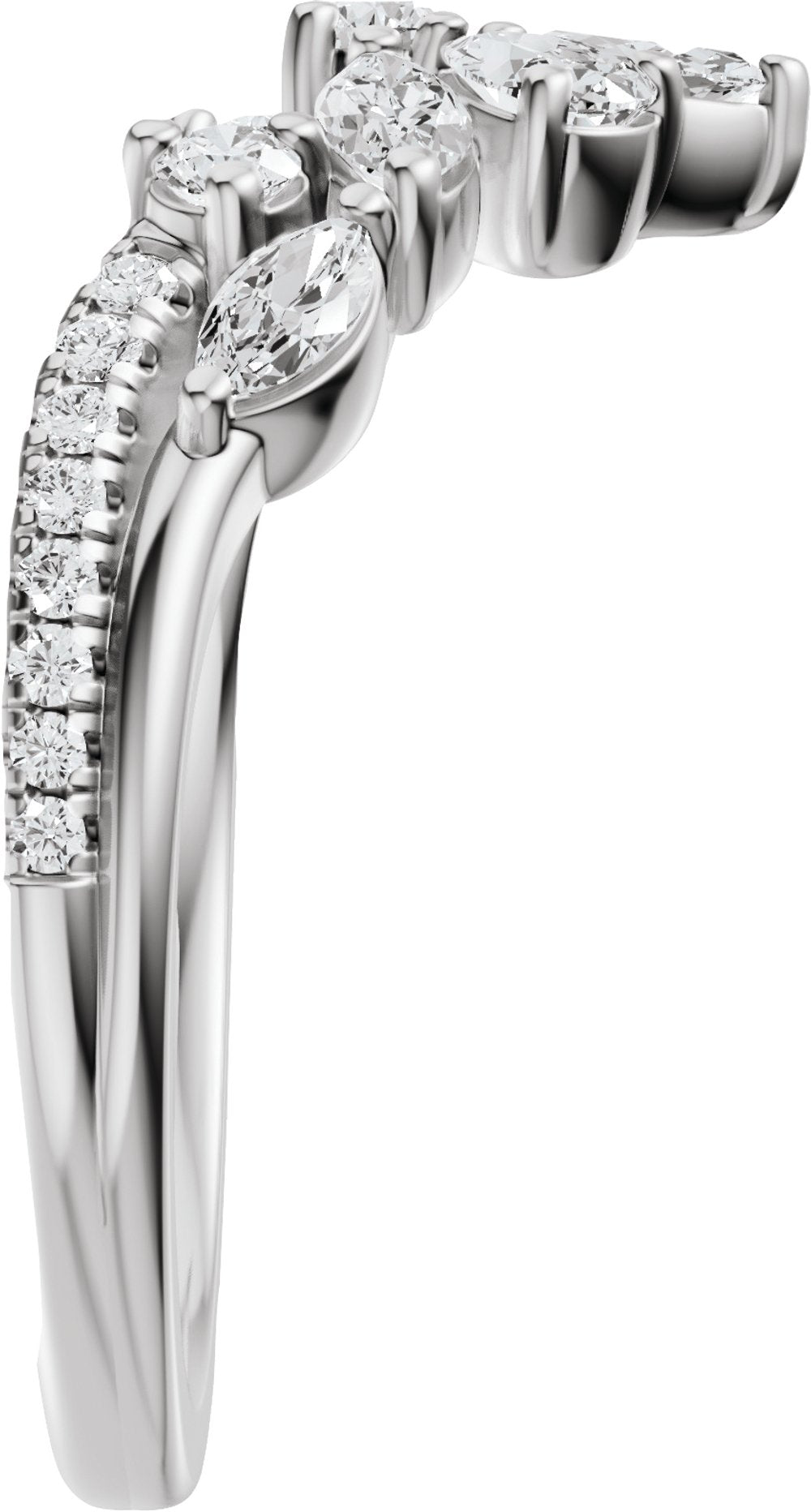 14K White Gold 3/4 CTW Lab-Grown Diamond Contour Band