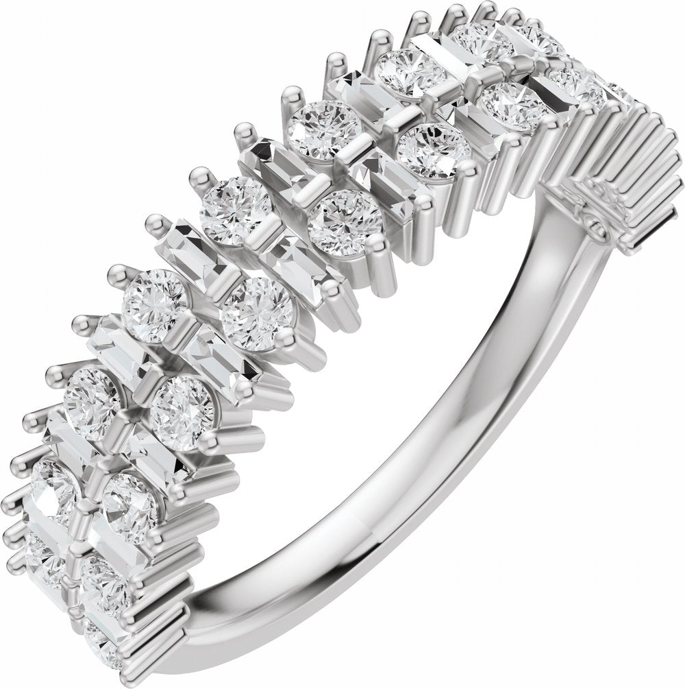 14K White Gold 1 CTW Lab-Grown Diamond Anniversary Band