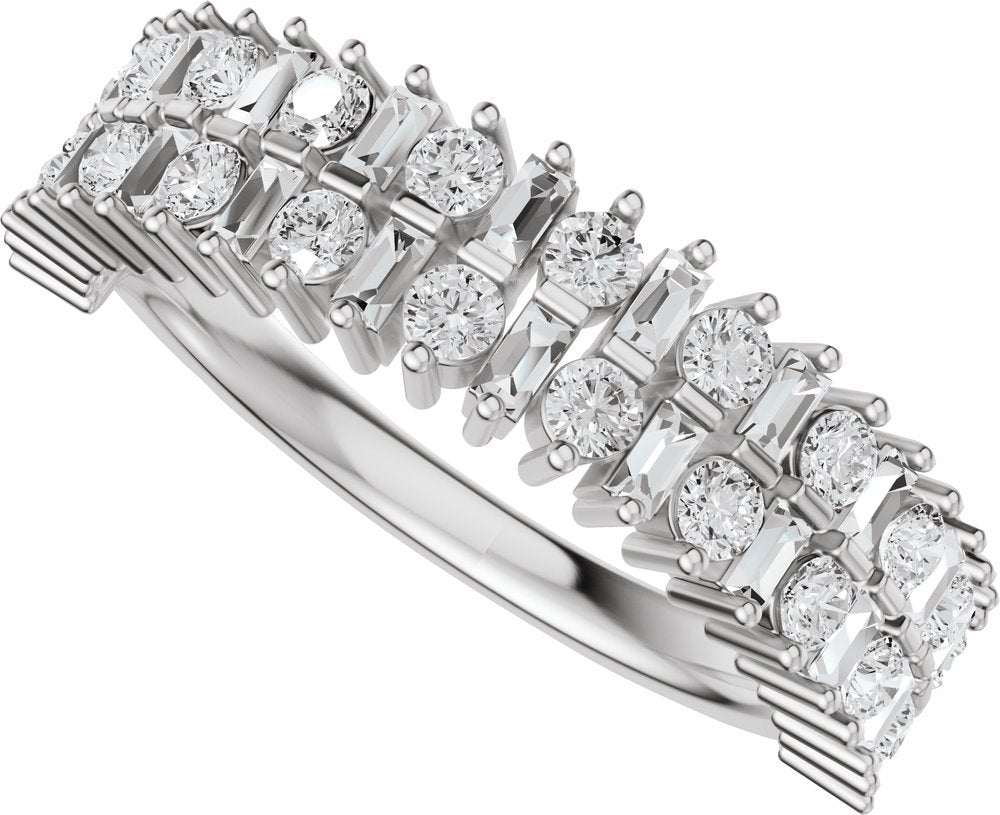 14K White Gold 1 CTW Lab-Grown Diamond Anniversary Band