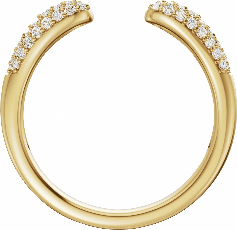 14K Yellow Gold 1/3 CTW Lab-Grown Diamond Open Band Size 7