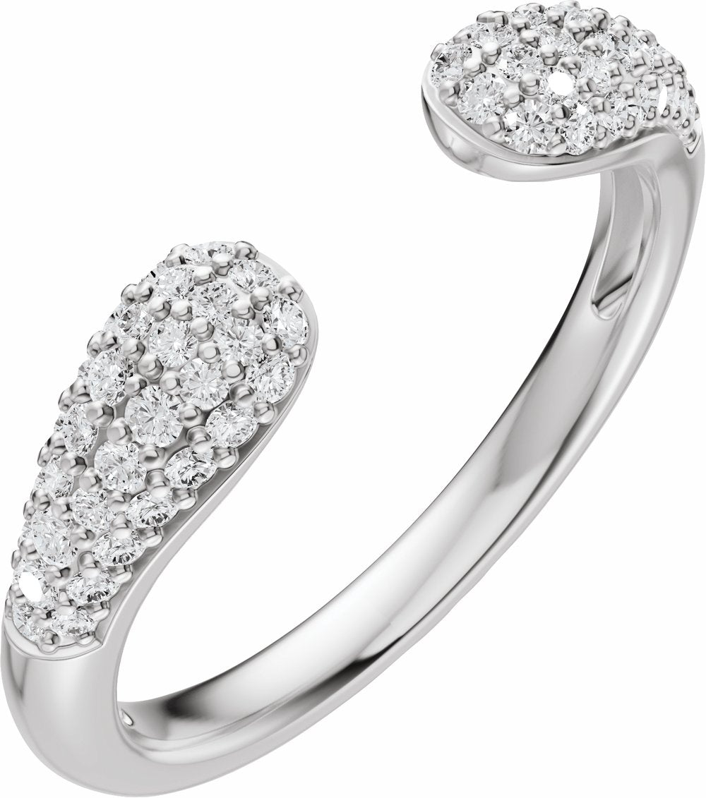 14K White Gold 1/3 CTW Lab-Grown Diamond Open Band Size 7