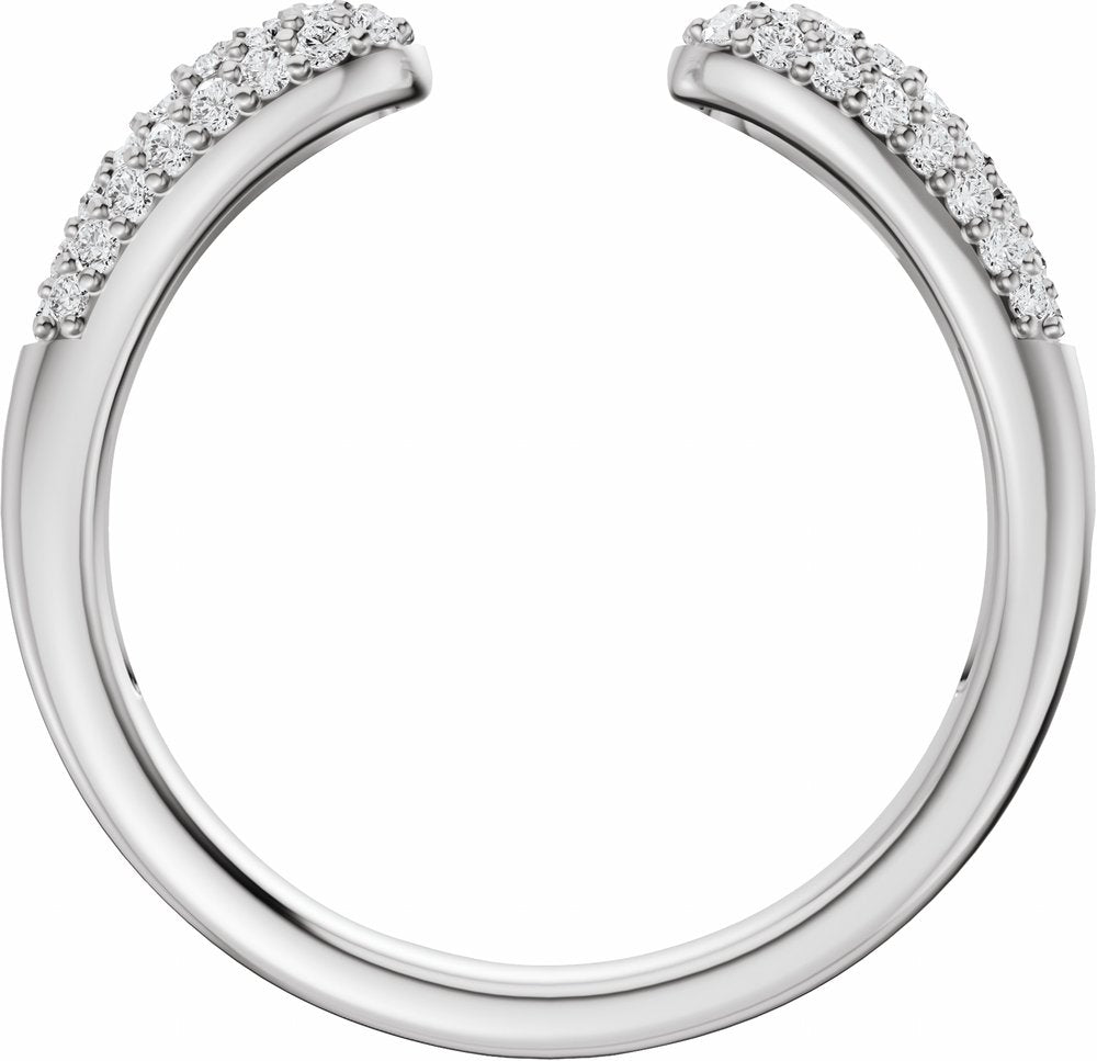14K White Gold 1/3 CTW Lab-Grown Diamond Open Band Size 7