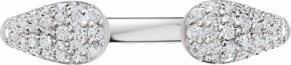 14K White Gold 1/3 CTW Lab-Grown Diamond Open Band Size 7