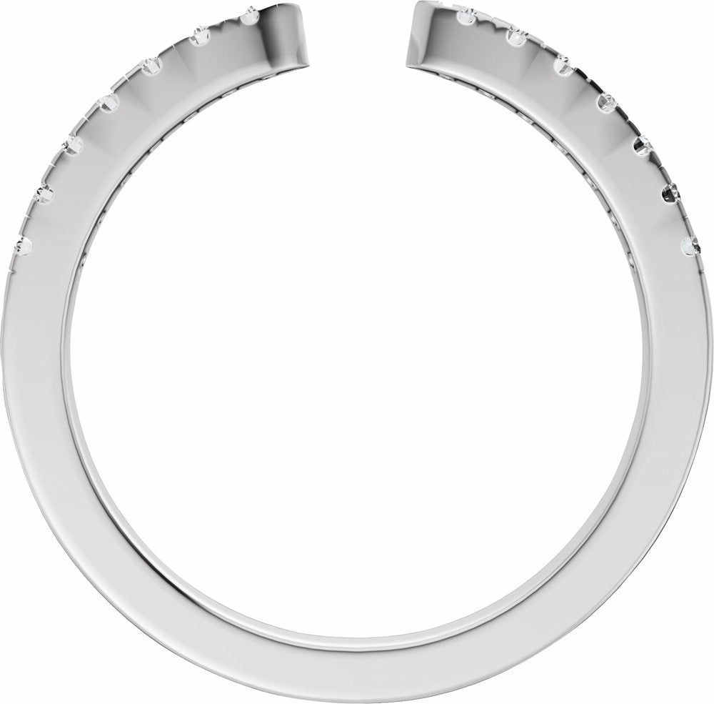 14K White Gold 1/6 CTW Natural Diamond Open Band Size 7