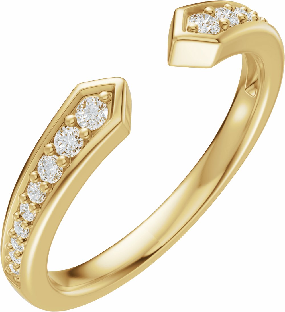 14K Yellow Gold 1/5 CTW Lab-Grown Diamond Open Band Size 7