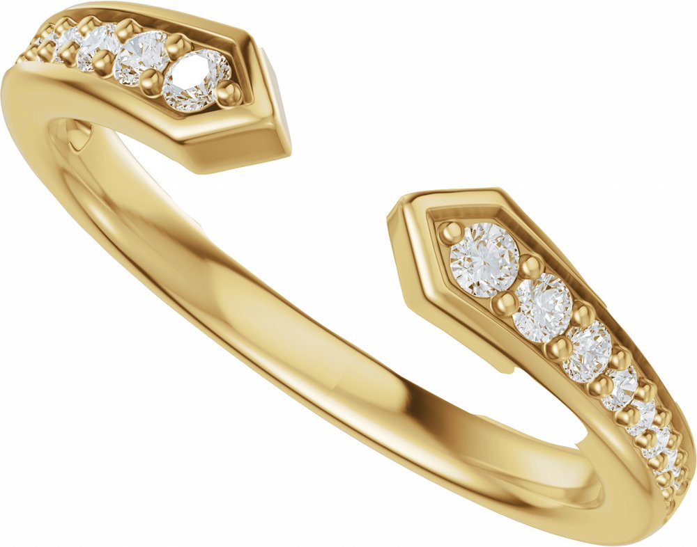 14K Yellow Gold 1/5 CTW Lab-Grown Diamond Open Band Size 7