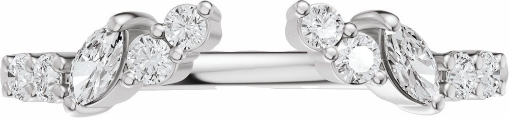 14K White Gold 1/4 CTW Natural Diamond Open Band Size 7