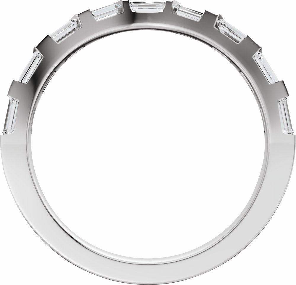 Platinum 3/8 CTW Natural Diamond Contour Band