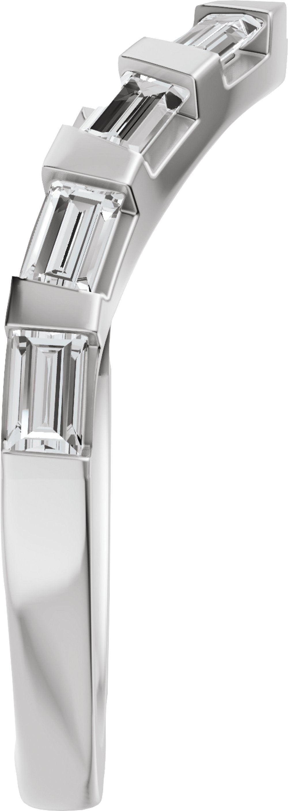 14K White Gold 3/8 CTW Natural Diamond Contour Band