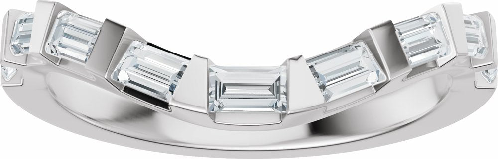 14K White Gold 3/8 CTW Natural Diamond Contour Band