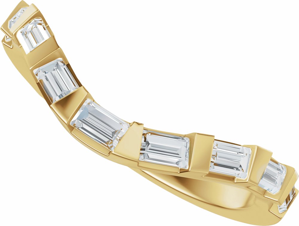 14K Yellow Gold 3/8 CTW Lab-Grown Diamond Contour Band