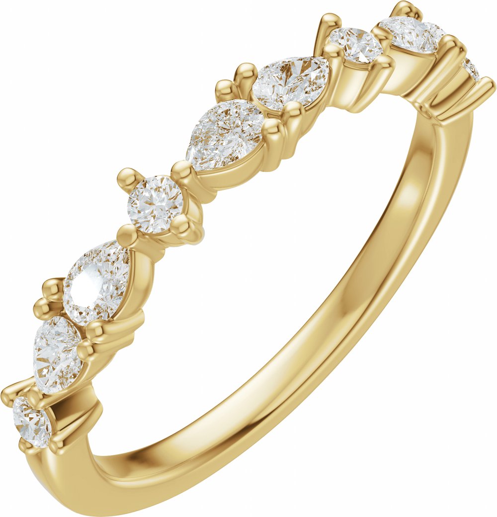 14K Yellow Gold 1/2 CTW Lab-Grown Diamond Anniversary Band