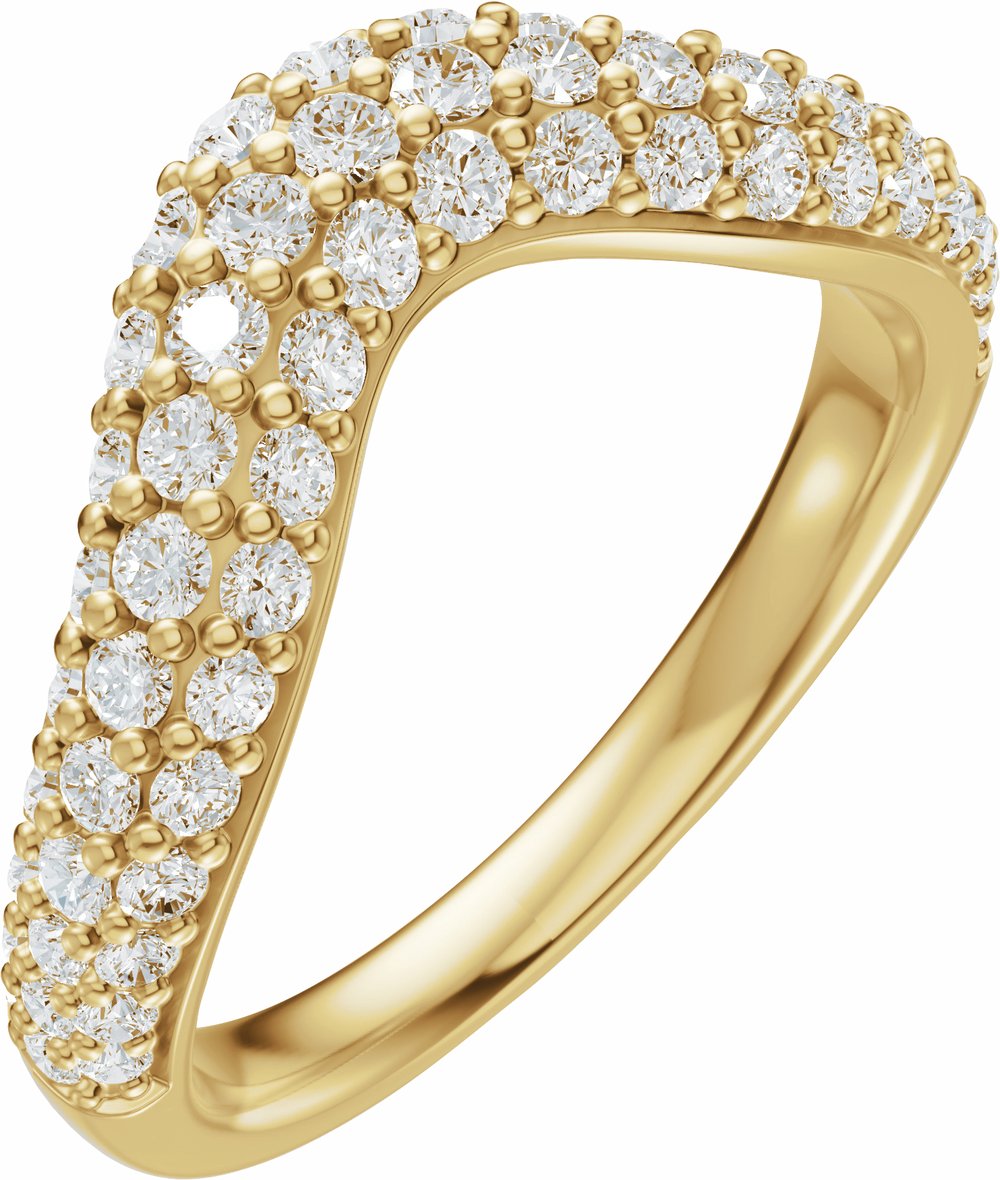 14K Yellow Gold 7/8 CTW Lab-Grown Diamond Contour Band