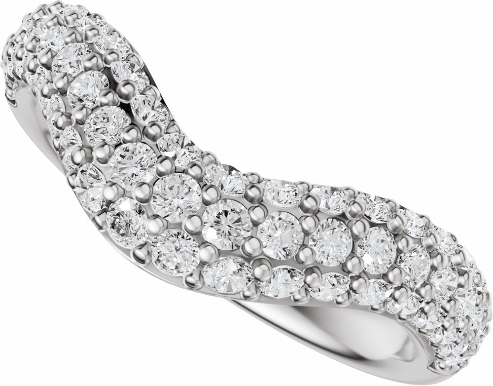 14K White Gold 7/8 CTW Lab-Grown Diamond Contour Band