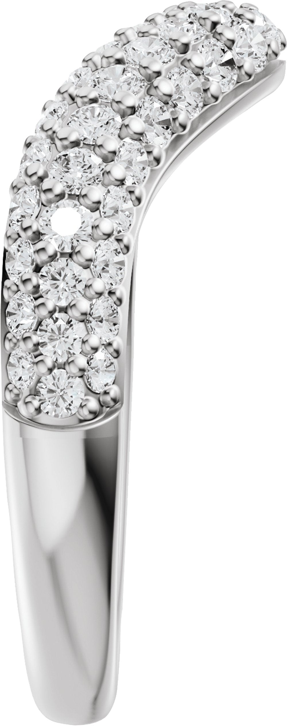 14K White Gold 7/8 CTW Lab-Grown Diamond Contour Band