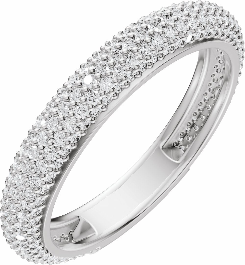 14K White Gold 9/10 CTW Lab-Grown Diamond Anniversary Band