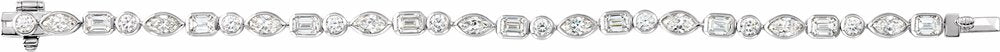 14K White Gold 7 1/8 CTW Lab-Grown Diamond Line 7" Bracelet