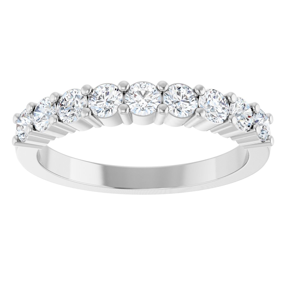 14K White Gold 5/8 CTW Natural Diamond Anniversary Band