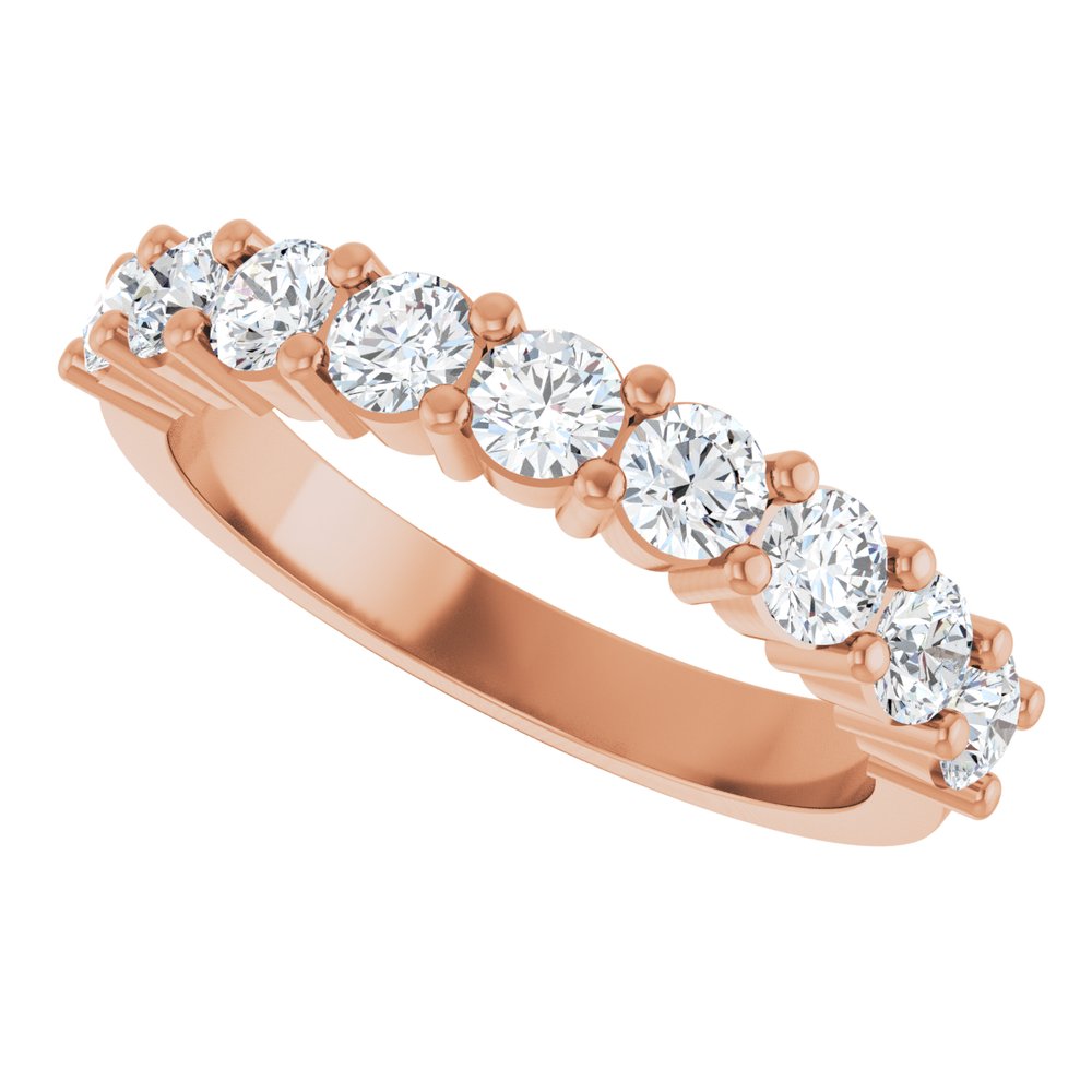 14K Rose Gold 1 CTW Lab-Grown Diamond Anniversary Band