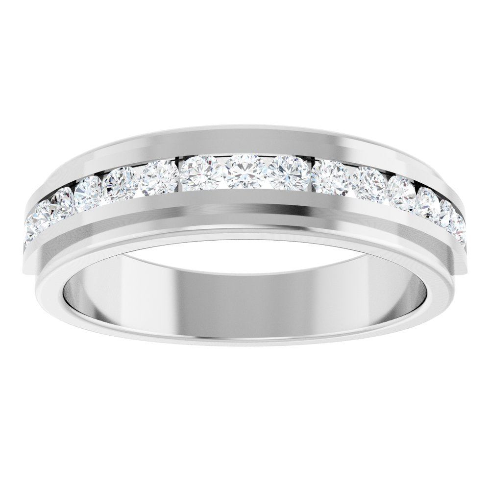 14K White Gold 5/8 CTW Natural Diamond Band