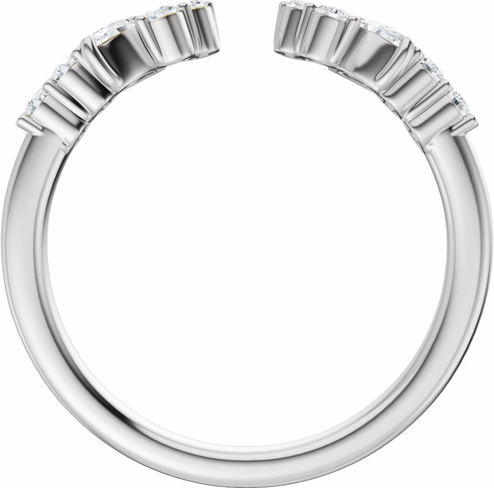 14K White Gold 1/4 CTW Natural Diamond Open Band Size 7