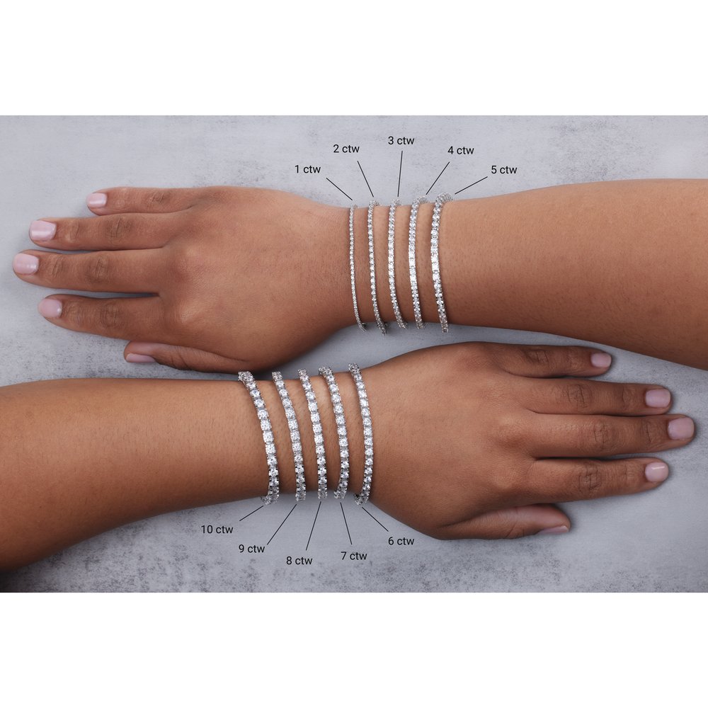 14K White Gold 1 CTW Lab-Grown Diamond Line 7 1/4" Bracelet