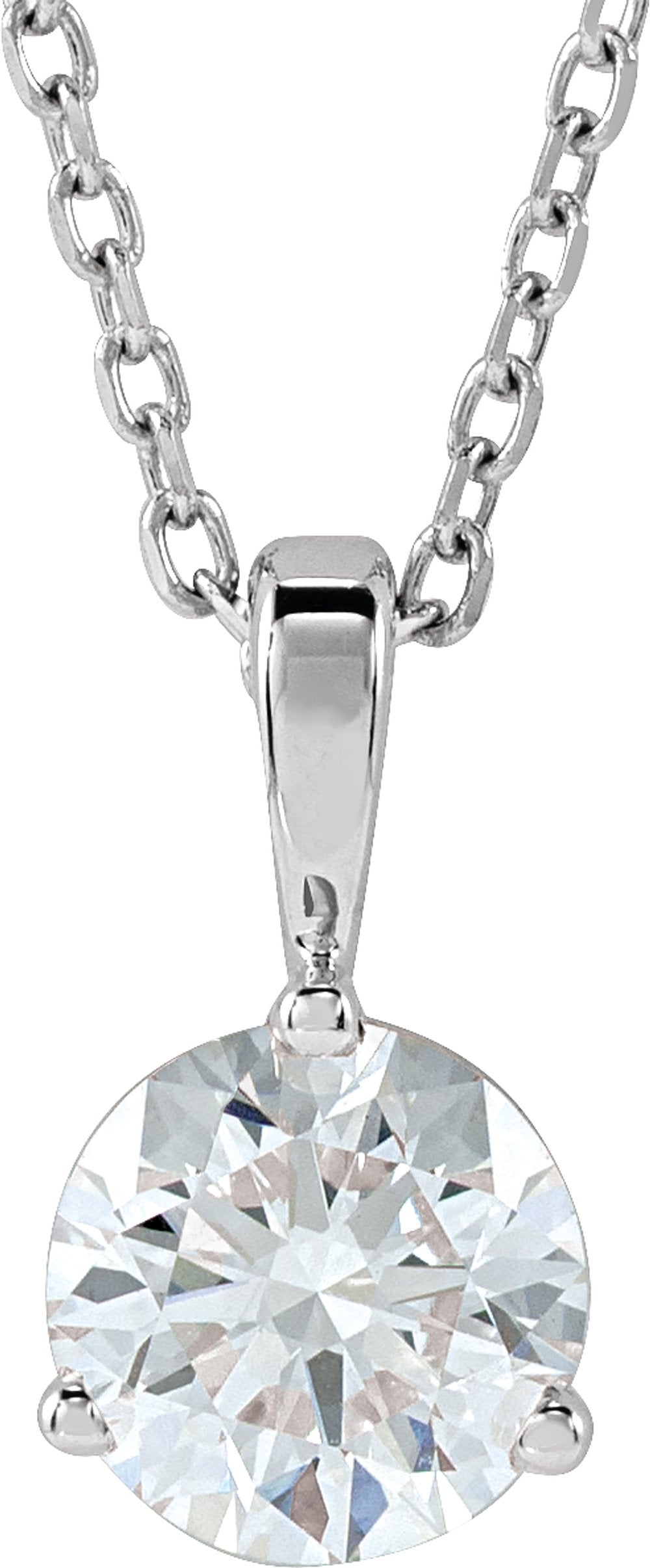 14K White Gold 3/4 CTW Lab-Grown Diamond 18" Necklace