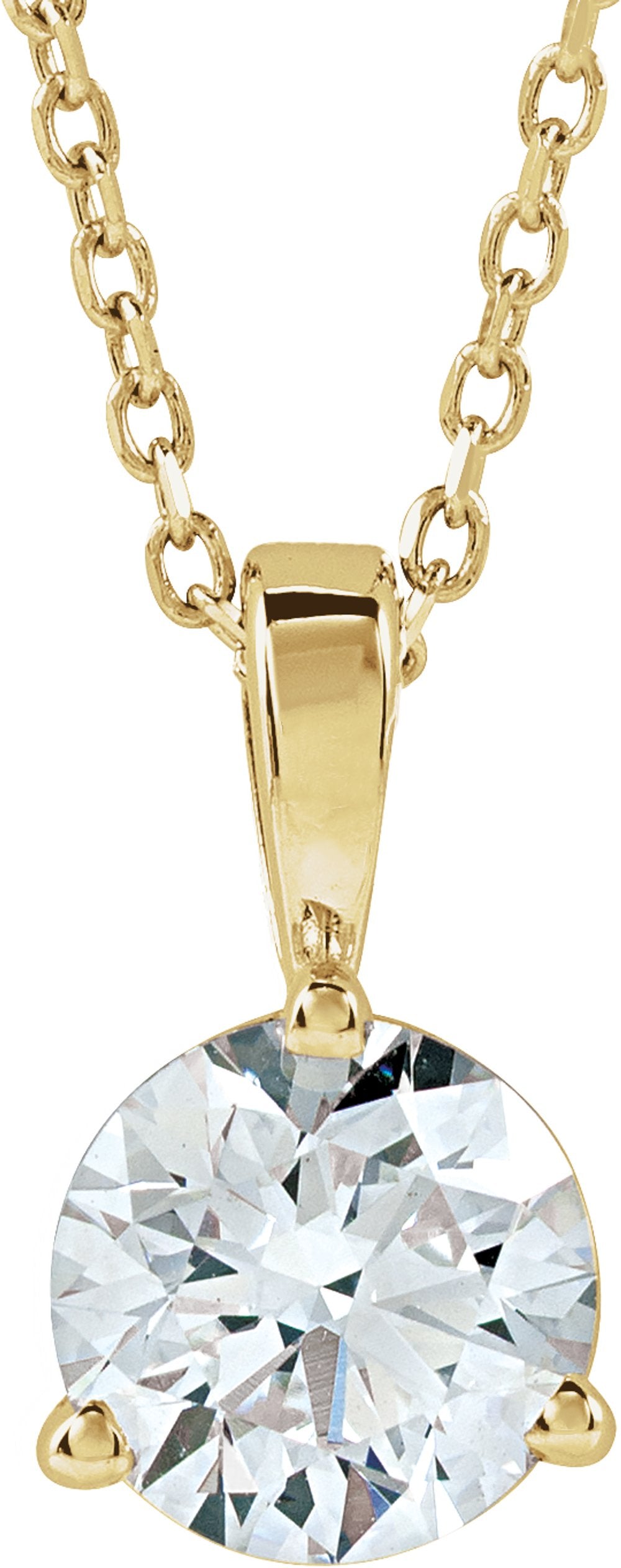 14K Yellow Gold 1 CTW Lab-Grown Diamond 18" Necklace