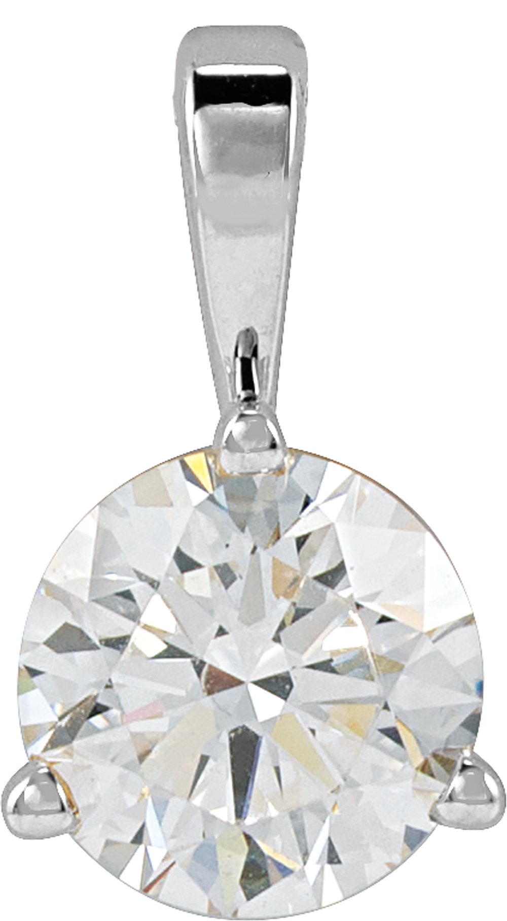 14K White Gold 5/8 CT Lab-Grown Diamond Pendant