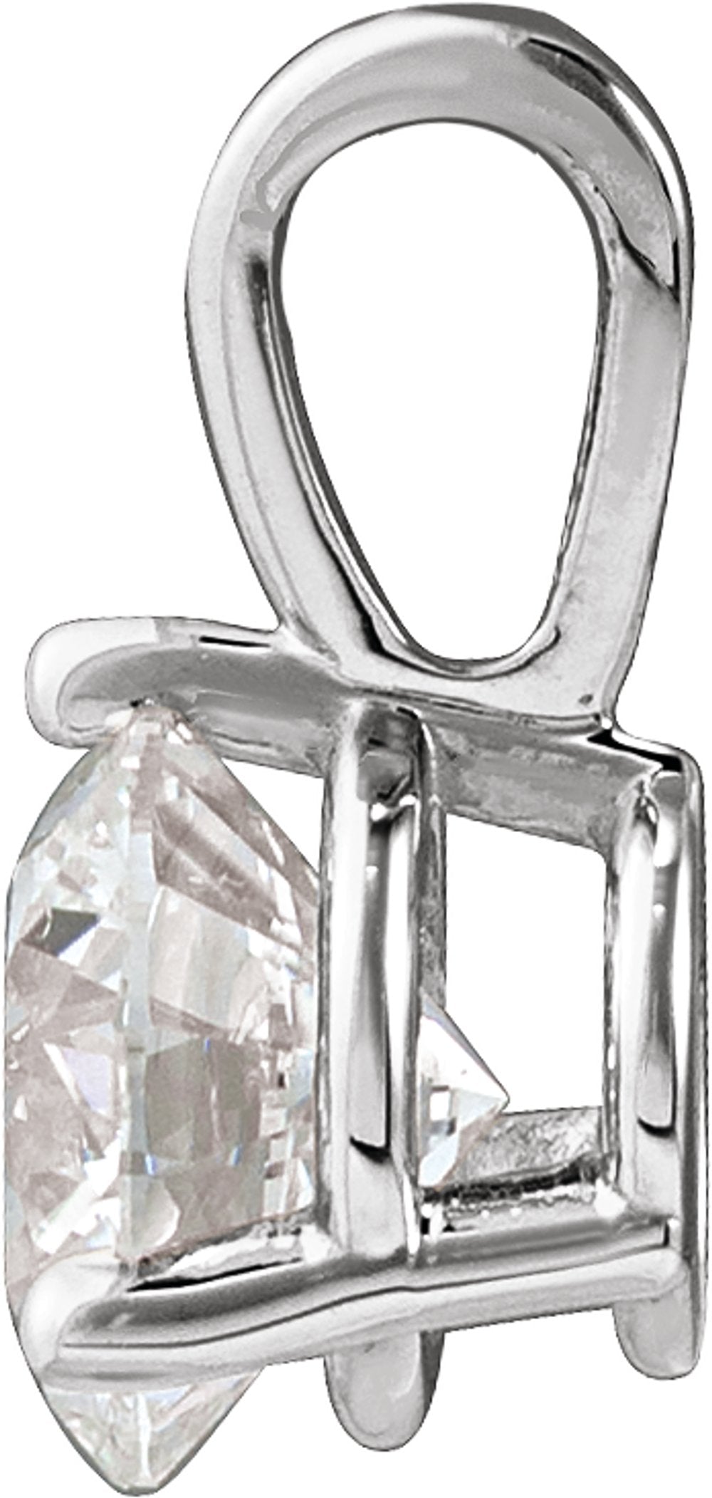14K White Gold 5/8 CT Lab-Grown Diamond Pendant