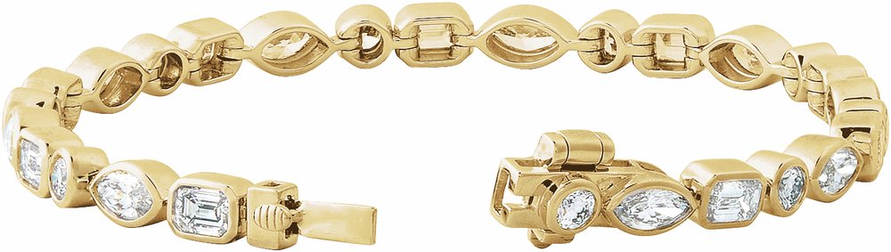 14K Yellow Gold 7 1/8 CTW Lab-Grown Diamond Line 7" Bracelet