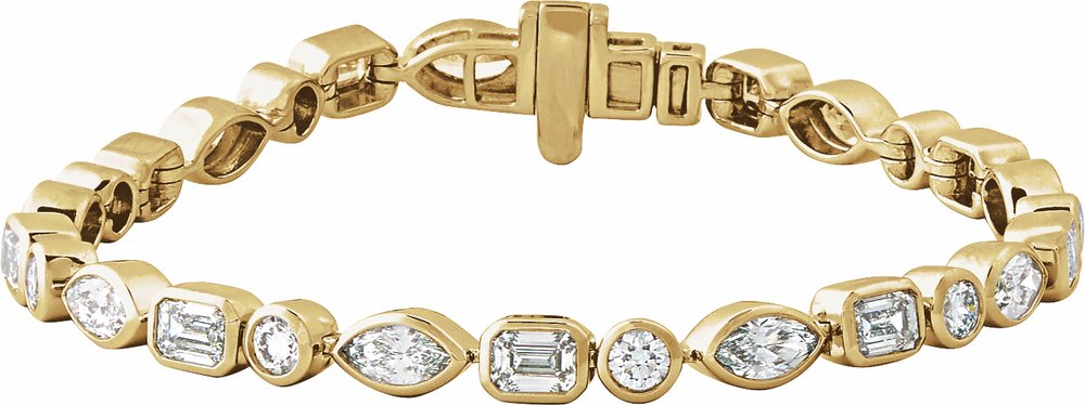 14K Yellow Gold 7 1/8 CTW Lab-Grown Diamond Line 7" Bracelet