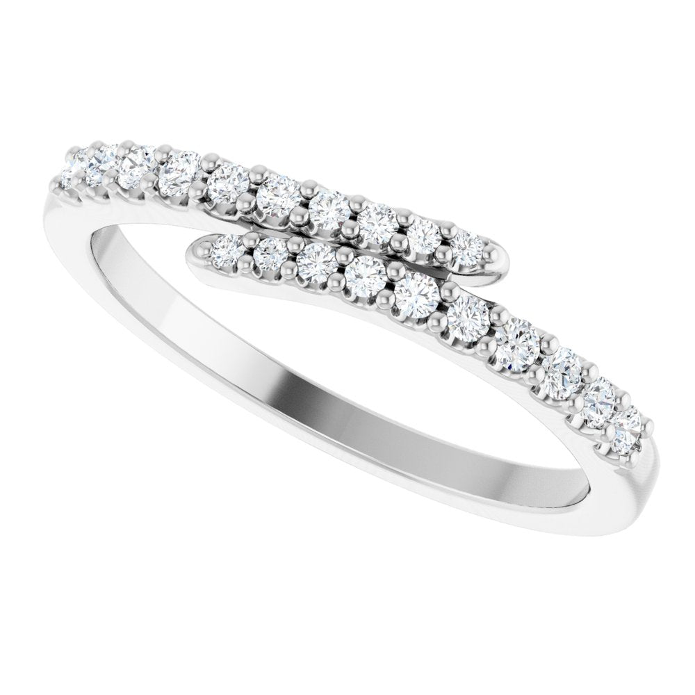 Sterling Silver 1/5 CTW Lab-Grown Diamond Bypass Ring