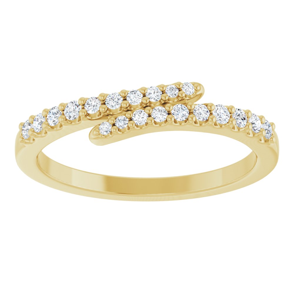 14K Yellow Gold 1/5 CTW Lab-Grown Diamond Bypass Ring