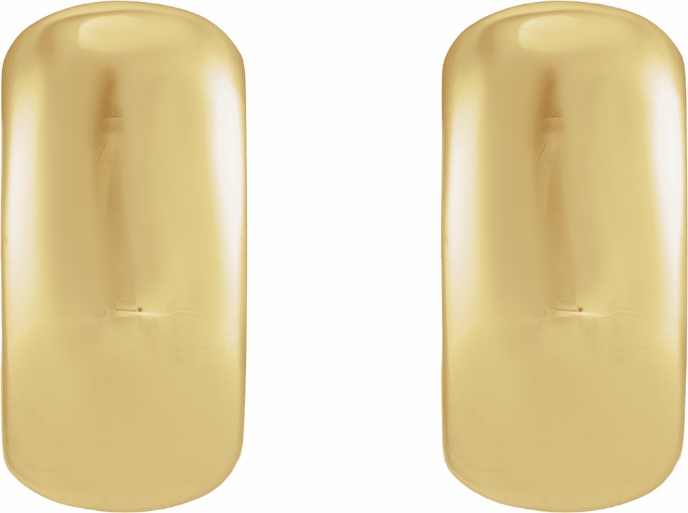 14K Yellow Gold Hinged 15 mm Hoop Earrings
