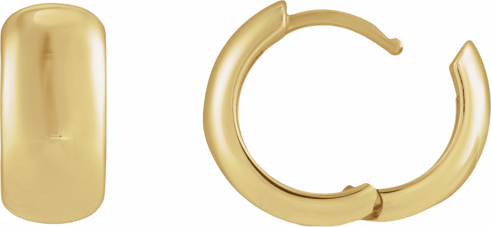 14K Yellow Gold Hinged 15 mm Hoop Earrings
