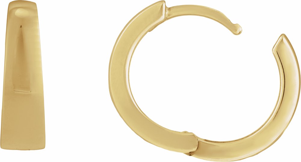 14K Yellow Gold Hinged 15 mm Hoop Earring