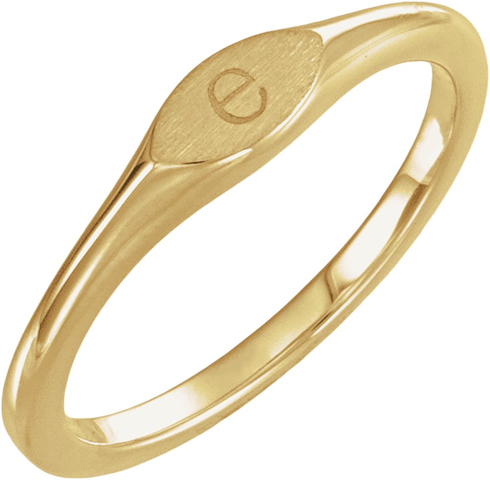 14K Yellow Gold Oval Signet Ring
