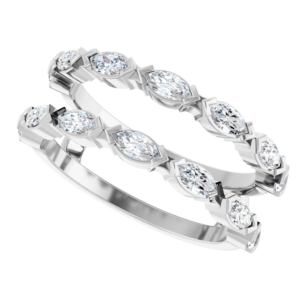 14K White Gold 7/8 CTW Lab-Grown Diamond Ring Guard